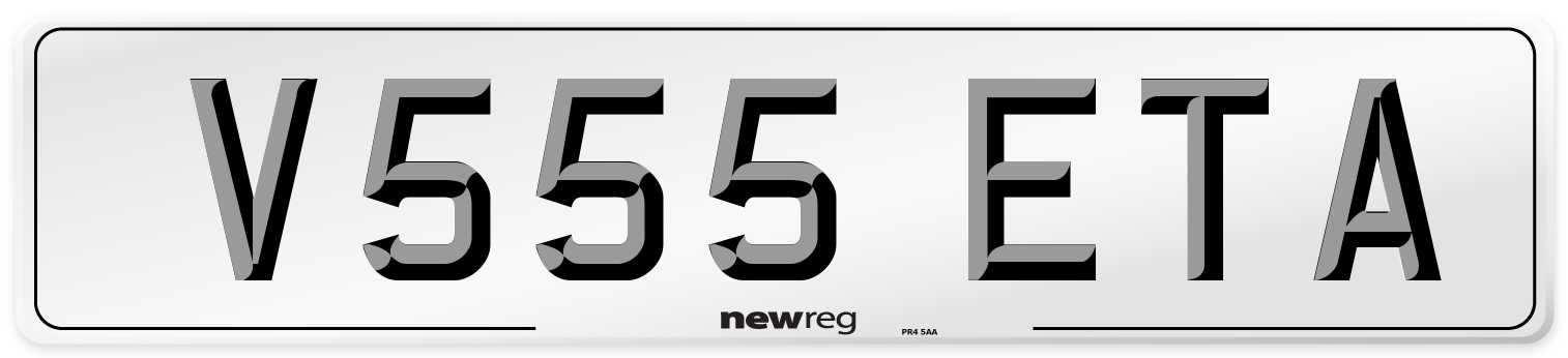 V555 ETA Number Plate from New Reg